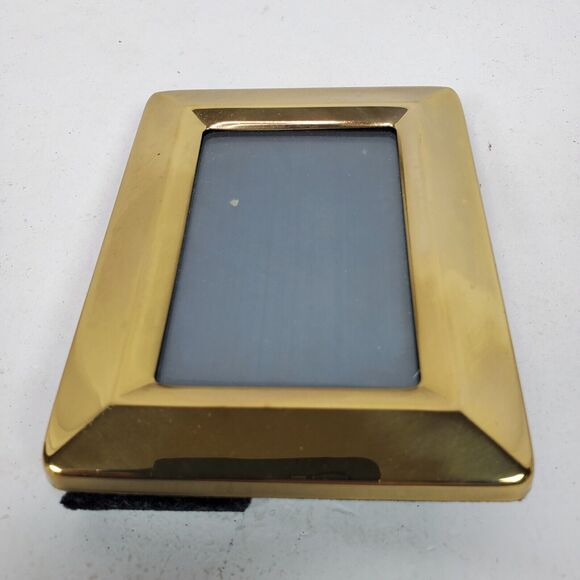 Vintage Picture Frame Gold Tone Heavy 4.5x3.5 Inch Fits 3x2 Inch Photo - Picture 2 of 4